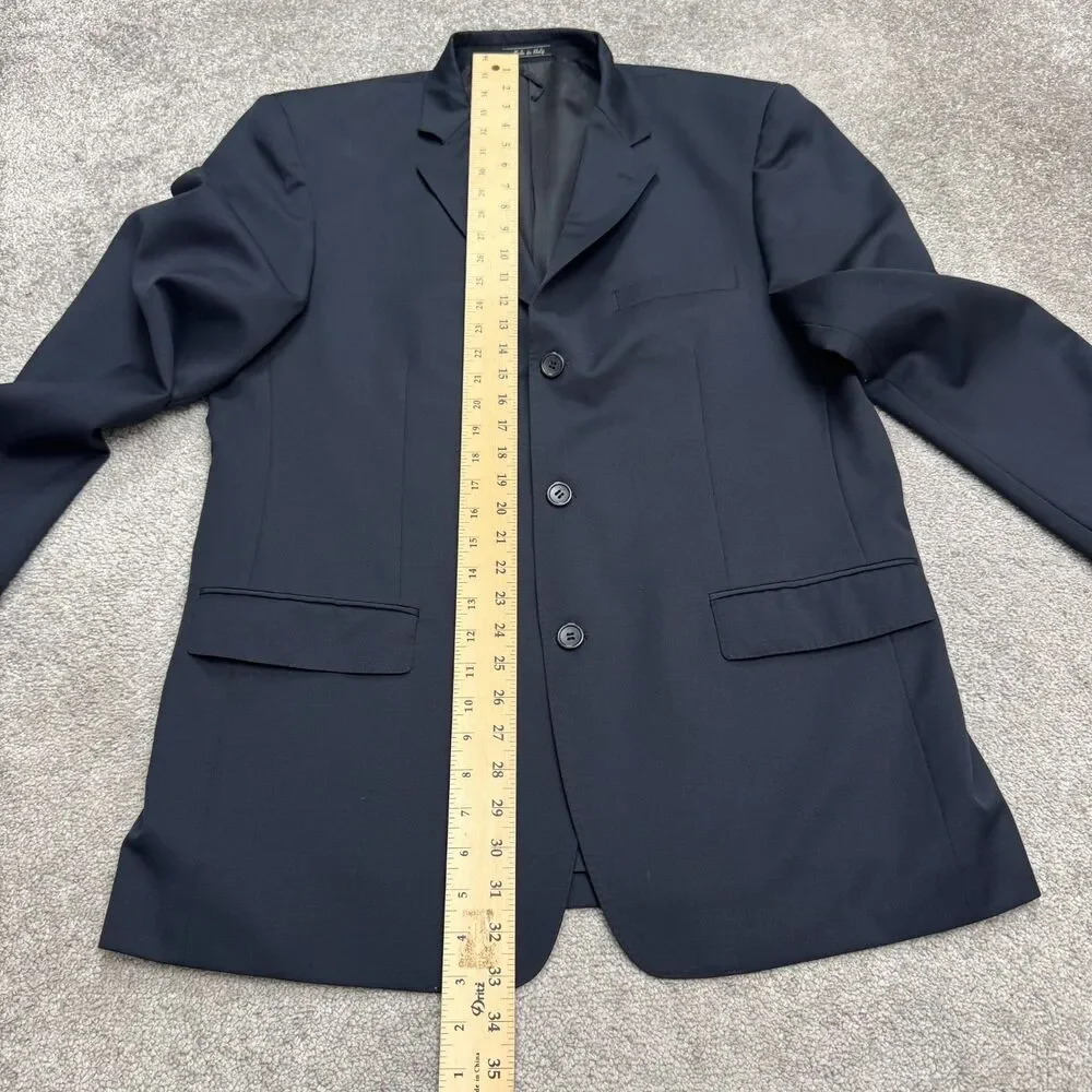 Naldini Keno-77 Wool Super 120s Suit Blazer Jacket Mens 42R Navy Blue Ventless
